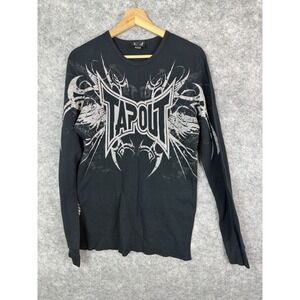 Vintage Tapout Shirt Mens Large Long Sleeve Y2K Grunge Skater Black Emo Graphic